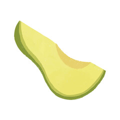 Cute avocado fruit crayon illustration symbol icon sticker
