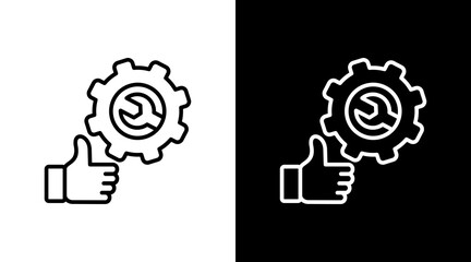 Good Service White Icon Set Design