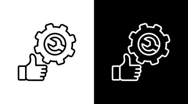 Good Service White Icon Set Design