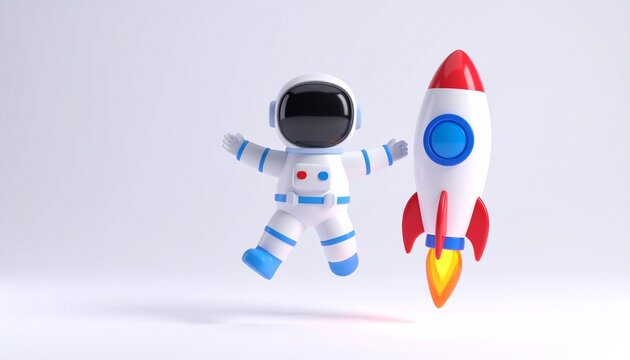 Rocket 3D illustration vector sign technology business icon design - Powered by Adobe