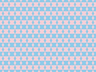 A seamless pattern with blue diamonds and pink rectangles.
