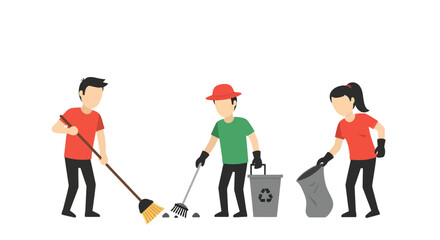 Motivated volunteers cleaning up litter, ready to recycle and protect our environment, working together for a healthier planet, community service in action