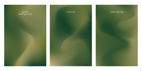 Soft green abstract gradient background set with smooth organic shapes. Minimal, natural, and calming design ideal for spring themes, eco branding, social media graphics, and modern templates.