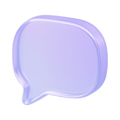 Purple Glossy 3D Chat Bubble Icon