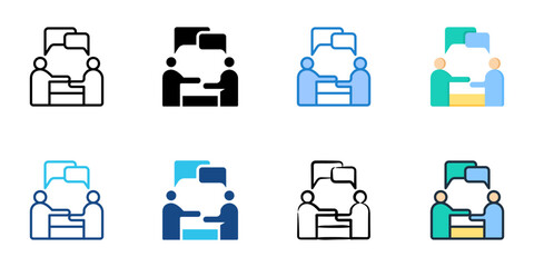 Consultation icon set multiple style vector collection
