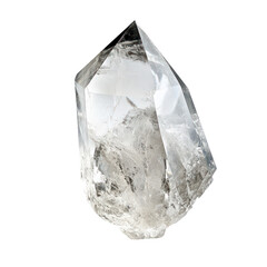 Obraz premium Clear quartz crystal point isolated on transparent background