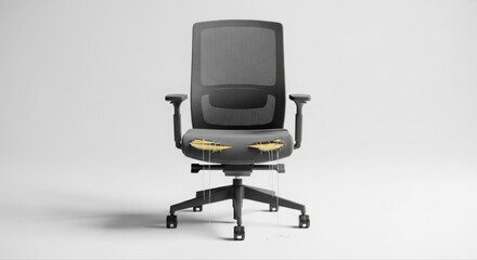 Office Chair with Torn Seat and Dangling Strings standard