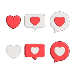 Love Symbol on Speech Bubble Illustration