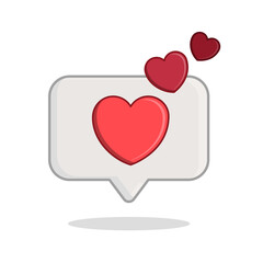Love Symbol on Speech Bubble Illustration
