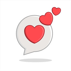 Heart Chat Bubble with Floating Hearts