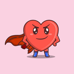 Superhero Heart Character Illustration