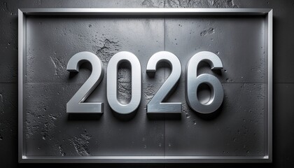 Shiny '2026' numbers on a dark textured background