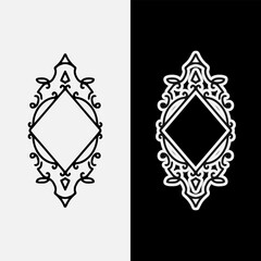 Obraz premium black and white logo for art ornament