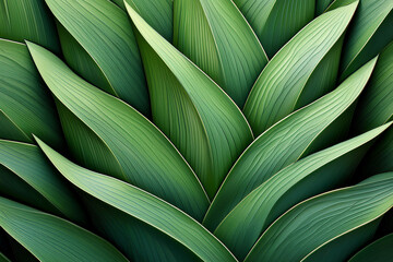 Stylized Geometric Succulent Foliage Pattern with Ribbed Details