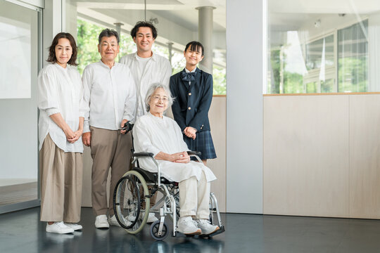 Family members, three-generation families visiting a nursing home, care facility, or hospital
 - Powered by Adobe