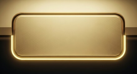 Golden rectangular frame with rounded corners on a two tone background