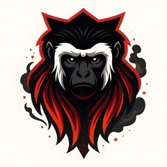 Black-and-White Colobus Bloodcrest Esports Mascot Logo Vector
