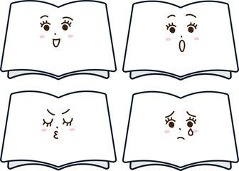 喜怒哀楽の本キャラセット（教育・読み物イラスト）