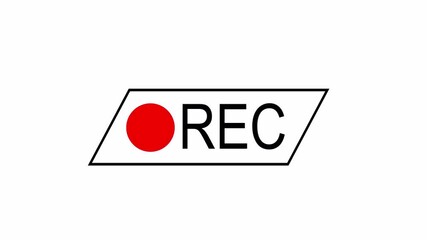 rec text camera recording icon blink animation, interface of video recorder
 - Powered by Adobe