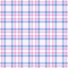 ​Seamless pastel gingham plaid pattern with light pink, lavender, and white, creating a gentle and cute gingham textile background perfect for spring, baby, fashion, and crafting designs.