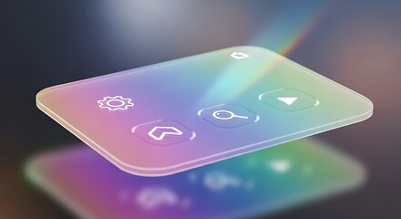 Colorful abstract card with icons modern design for business or technology