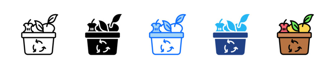 Composting Icon Set Multiple Style Collection