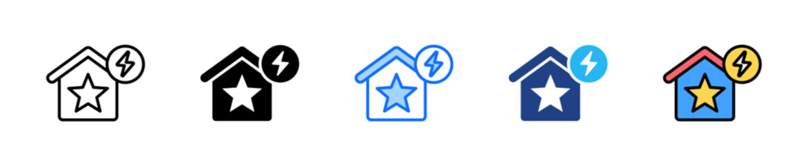 Energy Efficiency Icon Set Multiple Style Collection