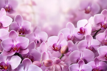 Beautiful Pink and Purple Orchid Flowers Background with Soft Bokeh