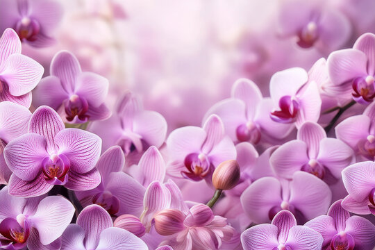 Beautiful Pink and Purple Orchid Flowers Background with Soft Bokeh