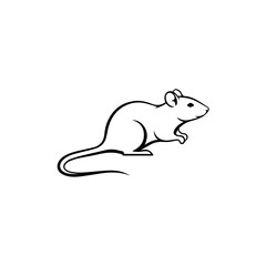Fototapeta premium Minimalist Black and White Rodent Illustration, a Stylized Animal Vector Graphic
