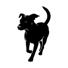 Energetic Canine Silhouette Captures Motion and Spirit in Graphic Art
