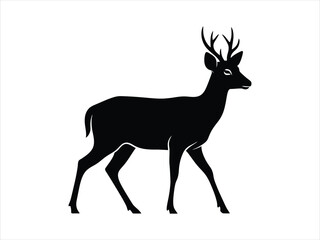 Silhouette of a majestic stag with antlers, standing gracefully