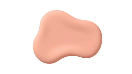 Abstract shape blob peach color on black