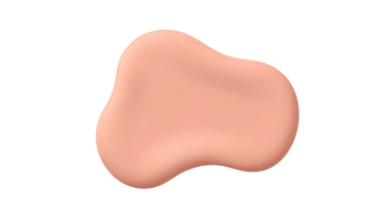 Abstract shape blob peach color on black