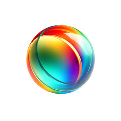 Abstract rainbow sphere isolated on transparent background