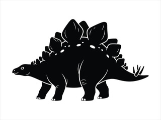 Silhouette illustration of a Stegosaurus dinosaur with plates and spikes