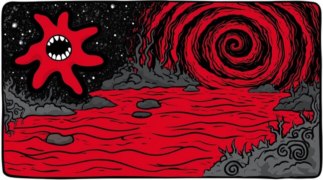 Horror fantasy adventure theme, stranger carnivorous plant starfish