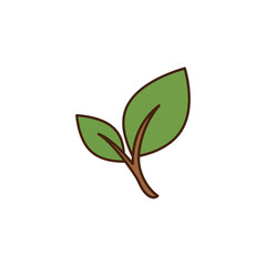 Green leaves illustration representing nature and growth in a simple design.