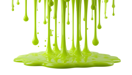 Bright green dripping liquid abstract design