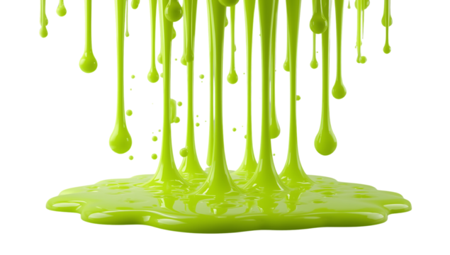 Bright green dripping liquid abstract design - Powered by Adobe