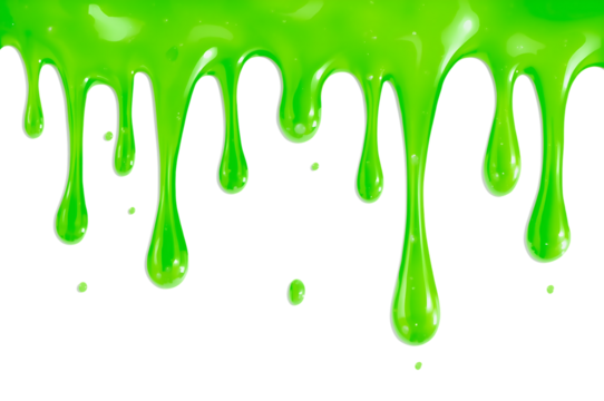 Bright Green Slime Dripping Down Background