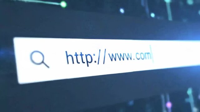 Internet Search Bar Typing HTTP WWW Data Flow Animation