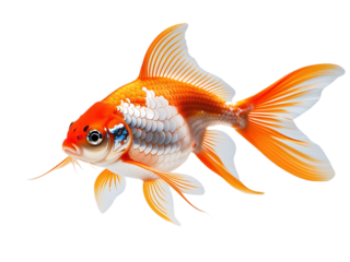 Elegant Goldfish Swimming Gracefully in Still Water
