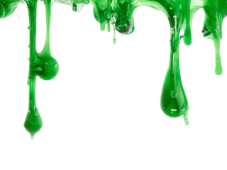 Green slime dripping transparent background