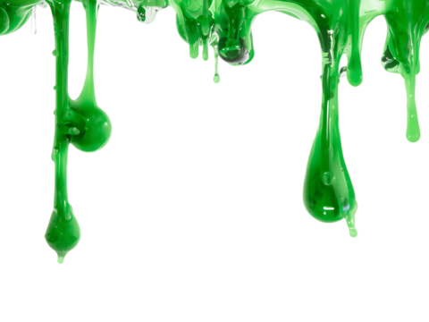 Green slime dripping transparent background