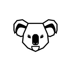 Obraz premium Minimalist Koala Bear Face Illustration with Geometric Design.