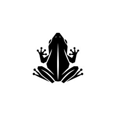 Naklejka premium Silhouette of a Frog with Spread Limbs.