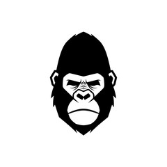 Striking Gorilla Head Vector Illustration with Intense Gaze 1.