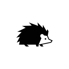 Stylized Black and White Hedgehog Illustration with Spikes.