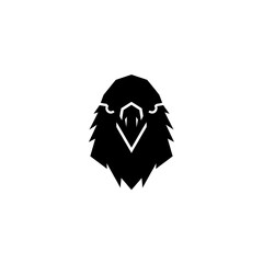 Stylized Eagle Head Silhouette with Sharp Features and Intense Gaze.
